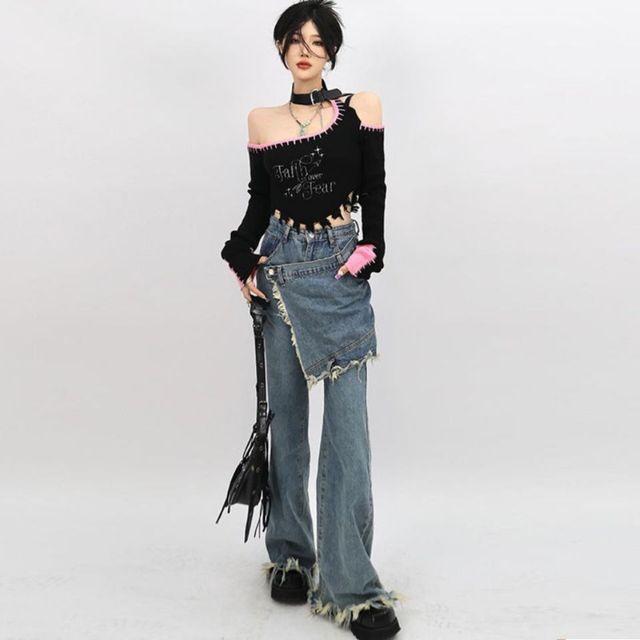 BEENLE Jeans 2022 Spring Summer Clothing Straight-leg Women Jeans High Waist Street Style Wide-leg Loose Trousers Blouses Pants