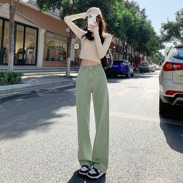 ILARES Women's Pants Korean Fashion Baggy Jeans Woman Female Clothing Vintage Clothes Streetwear Denim Trousers Y2k High Waist