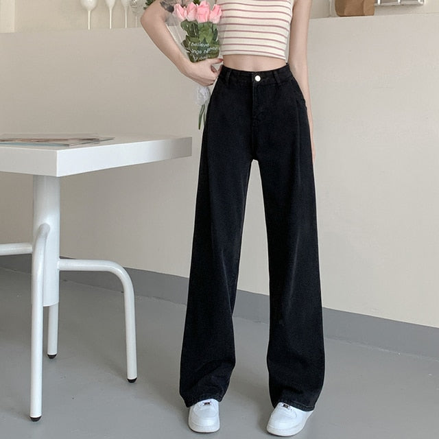 ILARES Women's Pants Korean Fashion Baggy Jeans Woman Female Clothing Vintage Clothes Streetwear Denim Trousers Y2k High Waist