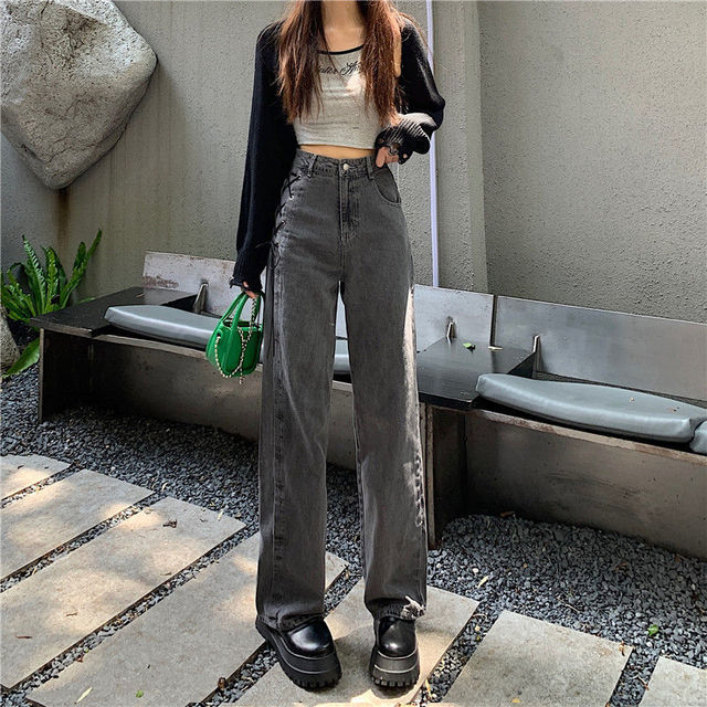 ILARES Women's Pants Korean Fashion Baggy Jeans Woman Female Clothing Vintage Clothes Streetwear Denim Trousers Y2k High Waist