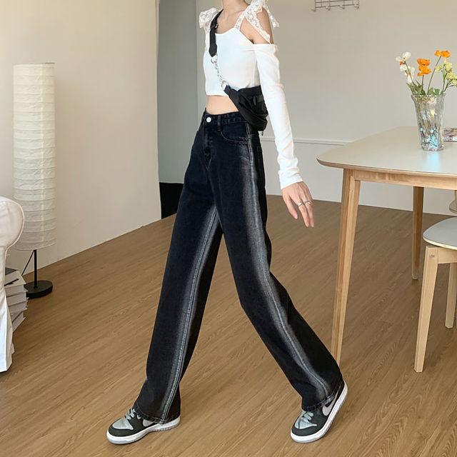 ILARES Women's Pants Korean Fashion Baggy Jeans Woman Female Clothing Vintage Clothes Streetwear Denim Trousers Y2k High Waist