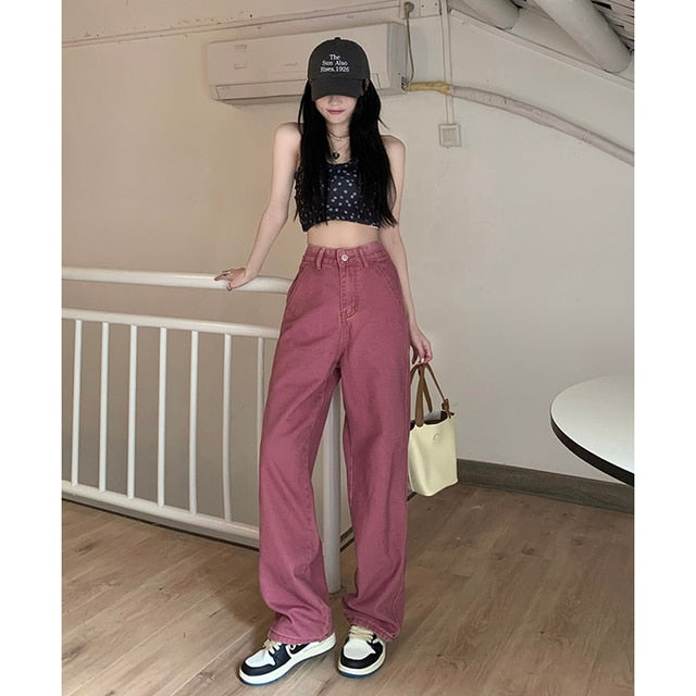 ILARES Women's Pants Korean Fashion Baggy Jeans Woman Female Clothing Vintage Clothes Streetwear Denim Trousers Y2k High Waist