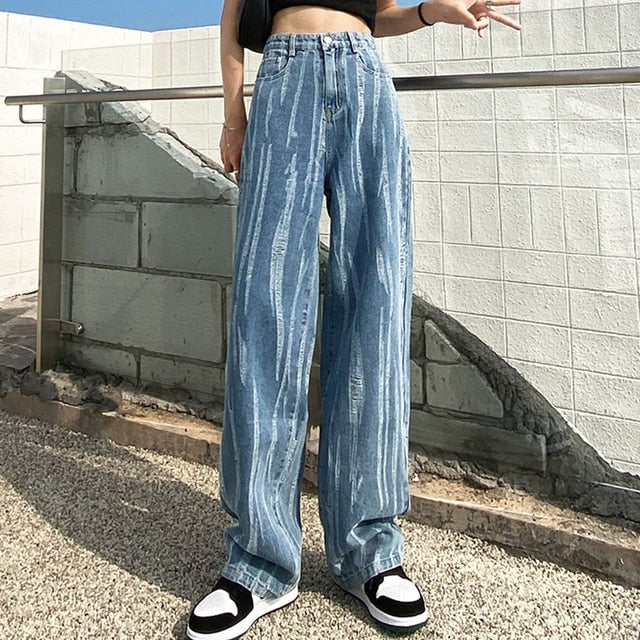 ILARES Women's Pants Korean Fashion Baggy Jeans Woman Female Clothing Vintage Clothes Streetwear Denim Trousers Y2k High Waist