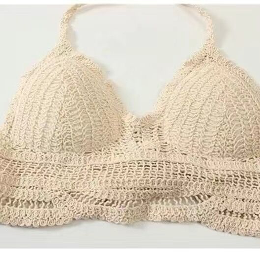 Women Summer Short Vest Sexy Hollow Out Plain White Halter Vest Strap Crop Tops Crochet Bikini Tank Tops Shirt Hot Tank Top