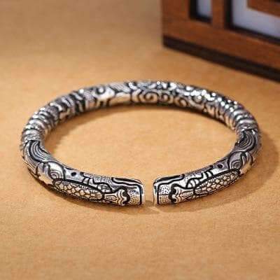 Dragon Head Silver Bracelet