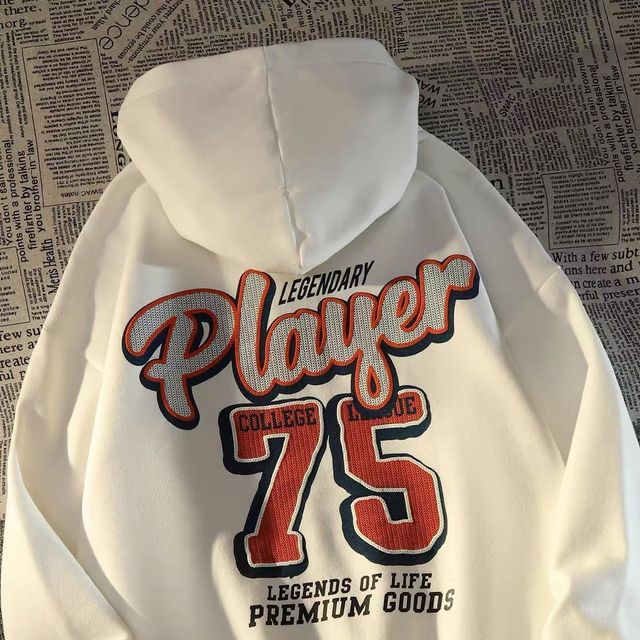 American style tide brand street digital printing hooded sweater men and women couples autumn and winter thickening student