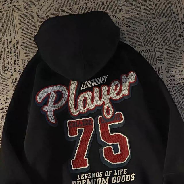 American style tide brand street digital printing hooded sweater men and women couples autumn and winter thickening student