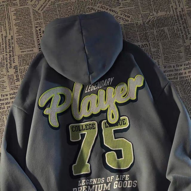 American style tide brand street digital printing hooded sweater men and women couples autumn and winter thickening student