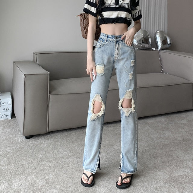 ILARES Women&#39;s Pants Korean Fashion Baggy Jeans Woman Female Clothing Vintage Clothes Streetwear Denim Trousers Y2k High Waist