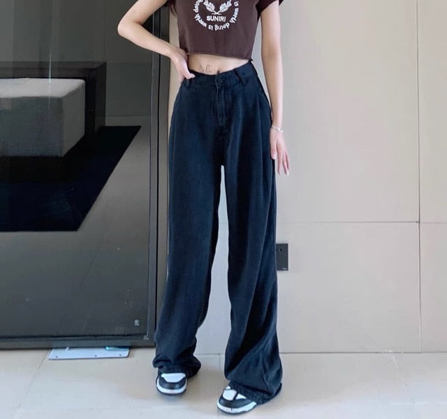 ILARES Women&#39;s Pants Korean Fashion Baggy Jeans Woman Female Clothing Vintage Clothes Streetwear Denim Trousers Y2k High Waist