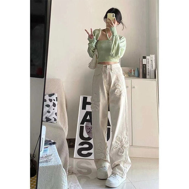 ILARES Women&#39;s Pants Korean Fashion Baggy Jeans Woman Female Clothing Vintage Clothes Streetwear Denim Trousers Y2k High Waist