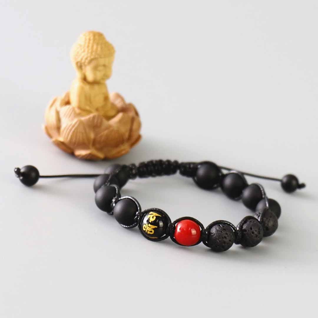 Black Lava Rock Rosary Bracelet