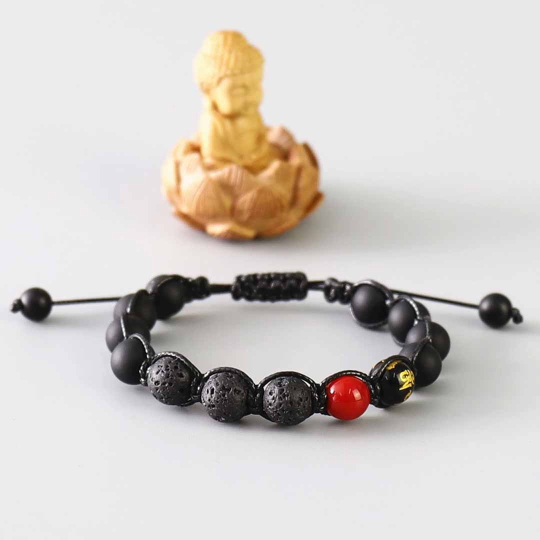 Black Lava Rock Rosary Bracelet