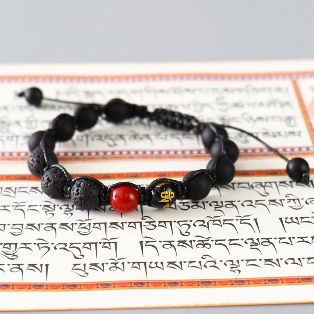 Black Lava Rock Rosary Bracelet