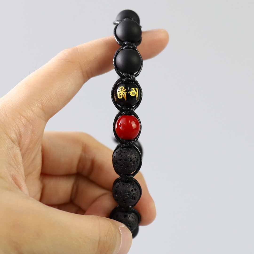 Black Lava Rock Rosary Bracelet