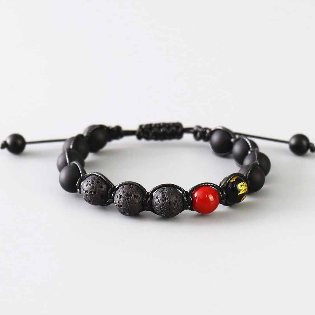 Black Lava Rock Rosary Bracelet