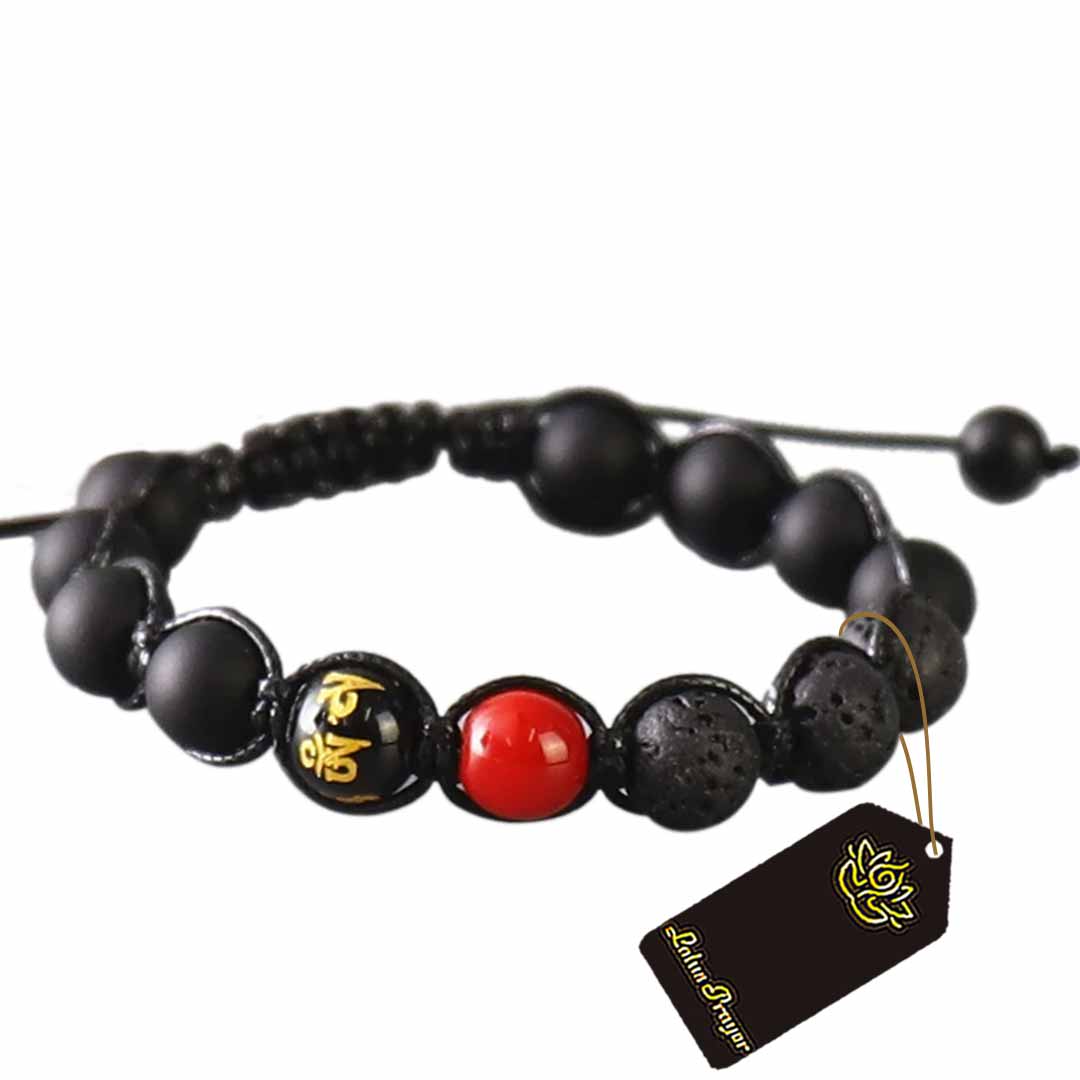 Black Lava Rock Rosary Bracelet