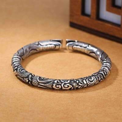Dragon Head Silver Bracelet